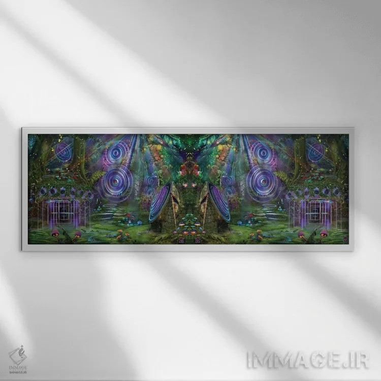 تابلو پروانه باغ صدا اثر جامبی (نام هنری/لقب) - نمای قابدار سفید