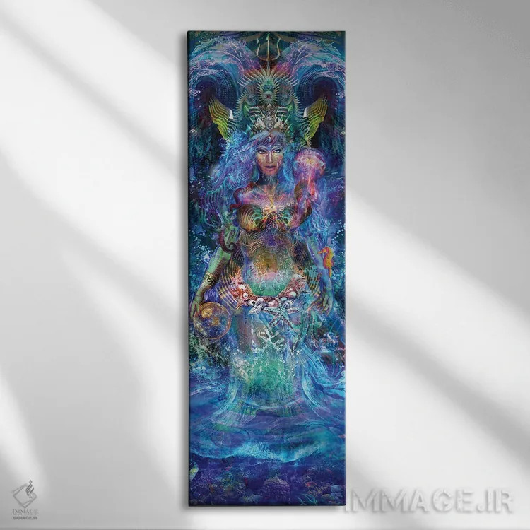 تابلو الهه آب اثر جامبی (نام هنری/لقب) - نمای روبهرو روی دیوار