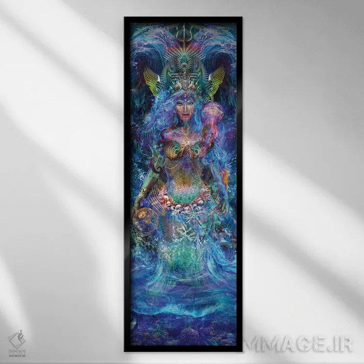 تابلو الهه آب اثر جامبی (نام هنری/لقب) - نمای قابدار مشکی