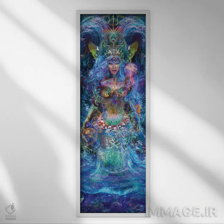 تابلو الهه آب اثر جامبی (نام هنری/لقب) - نمای قابدار سفید