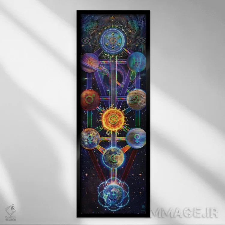 تابلو درخت زندگی اثر جامبی (نام هنری/لقب) - نمای قابدار مشکی