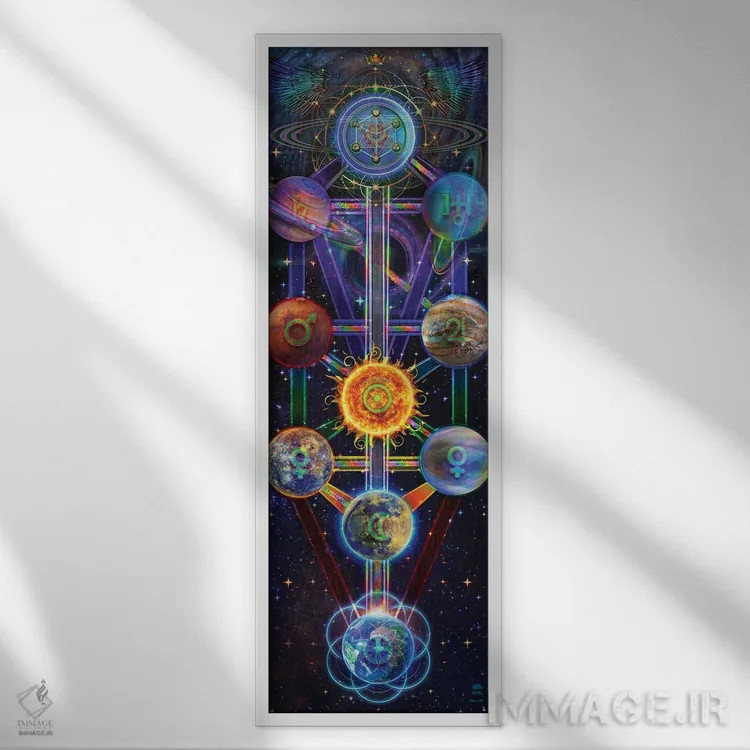 تابلو درخت زندگی اثر جامبی (نام هنری/لقب) - نمای قابدار سفید