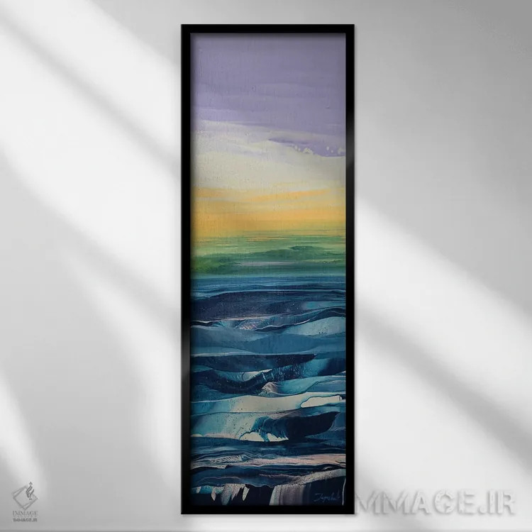 تابلو آبهای فیروزهای ۵ اثر جیکوب جوگاشویلی - نمای قابدار مشکی