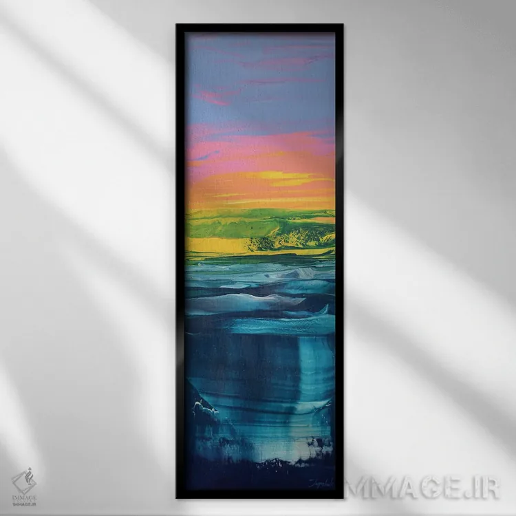 تابلو آبهای فیروزهای ۲ اثر جیکوب جوگاشویلی - نمای قابدار مشکی