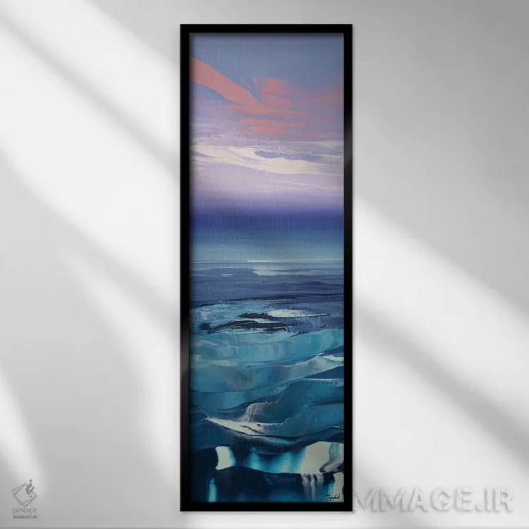 تابلو آبهای فیروزهای ۴ اثر جیکوب جوگاشویلی - نمای قابدار مشکی