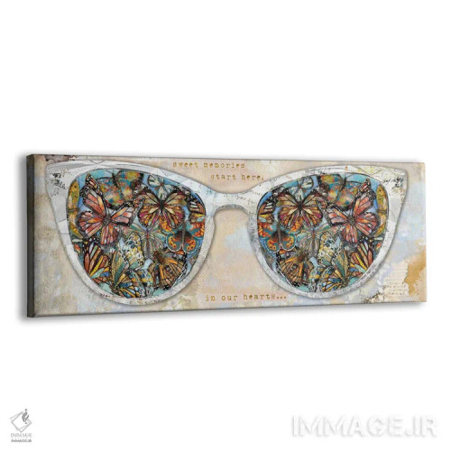 تابلو عینکهای رنگارنگ پروانهای اثر جنیفر لمباین - نمای پرسپکتیو محصول
