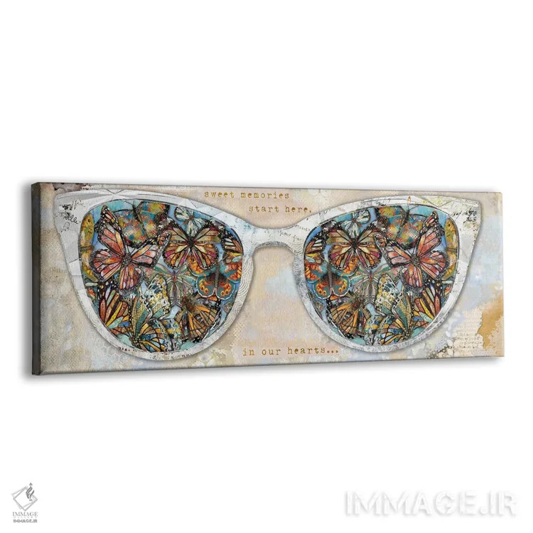 تابلو عینکهای رنگارنگ پروانهای اثر جنیفر لمباین - نمای پرسپکتیو محصول