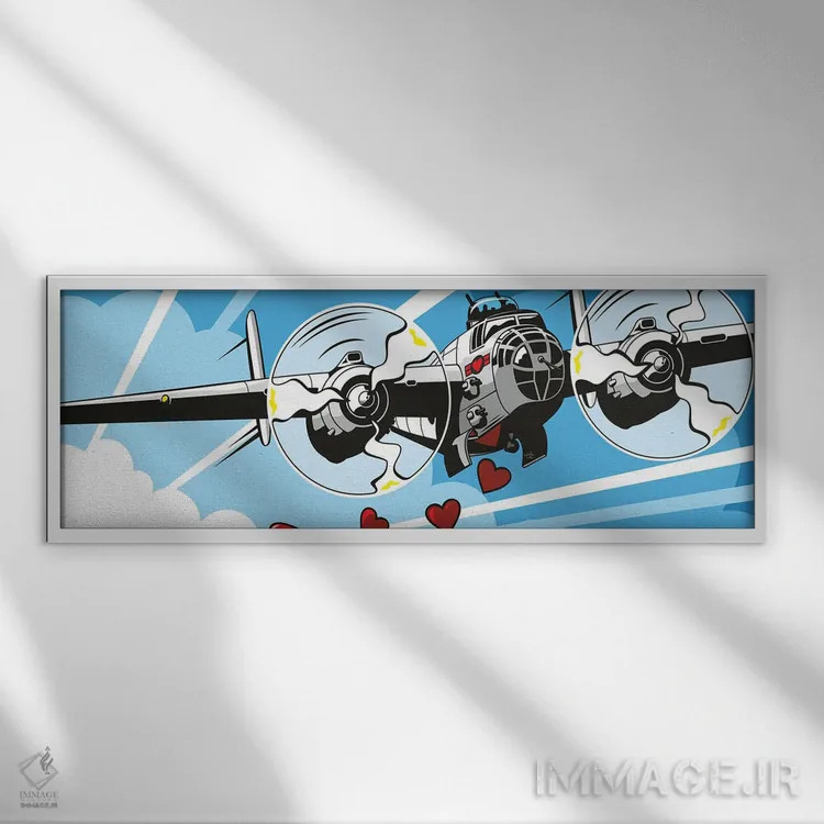 تابلو عشق بورزید اثر جیمز لی - نمای قابدار سفید