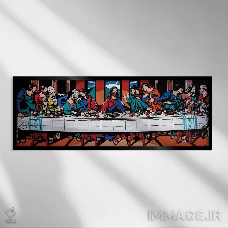تابلو شام آخر اثر جیمز لی - نمای قابدار مشکی