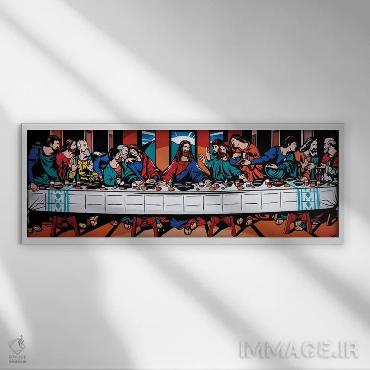 تابلو شام آخر اثر جیمز لی - نمای قابدار سفید