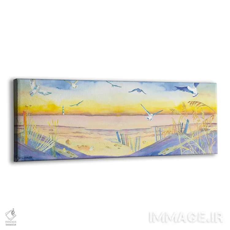 تابلو تپههای شنی ساحلی و مرغهای دریایی اثر جو لینچ - نمای پرسپکتیو محصول