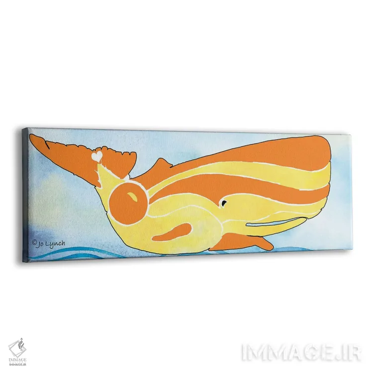تابلو نهنگ زرد و نارنجی اثر جو لینچ - نمای پرسپکتیو محصول