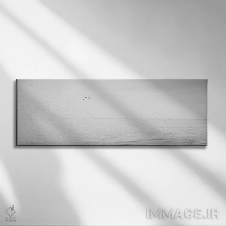 تابلو پنل آبی سیاه و سفید XVI اثر جیمز مکلافلین - نمای روبهرو روی دیوار