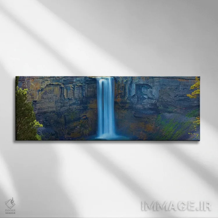 تابلو پانورامای آبشار I اثر جیمز مکلافلین - نمای روبهرو روی دیوار