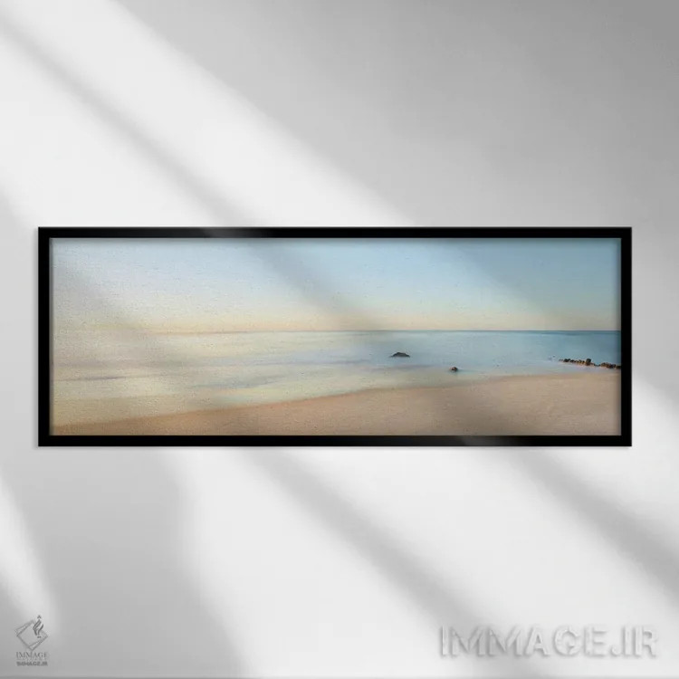 تابلو پانورامای منظره ساحلی II اثر جیمز مکلافلین - نمای قابدار مشکی