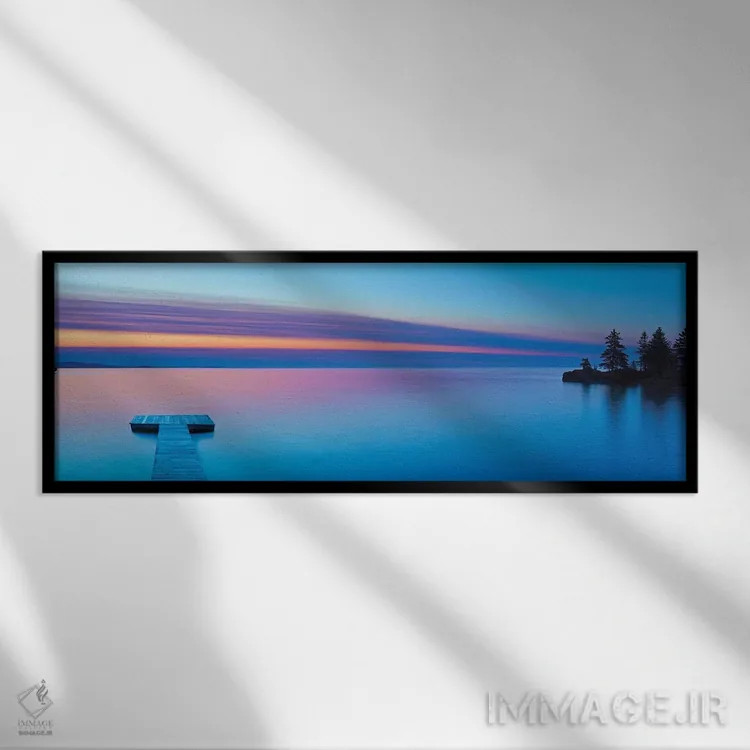 تابلو پانورامای منظره دریاچه XI اثر جیمز مکلافلین - نمای قابدار مشکی