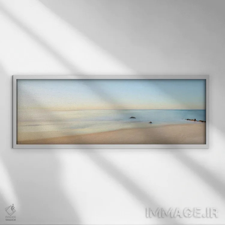 تابلو پانورامای منظره ساحلی II اثر جیمز مکلافلین - نمای قابدار سفید