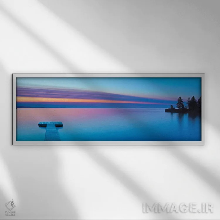 تابلو پانورامای منظره دریاچه XI اثر جیمز مکلافلین - نمای قابدار سفید