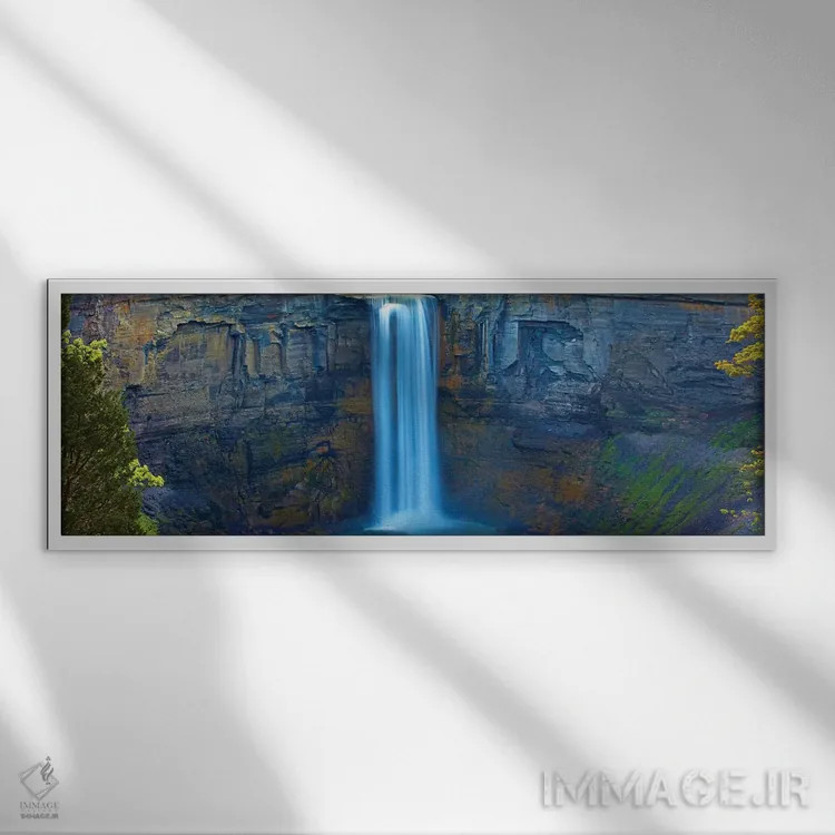 تابلو پانورامای آبشار I اثر جیمز مکلافلین - نمای قابدار سفید