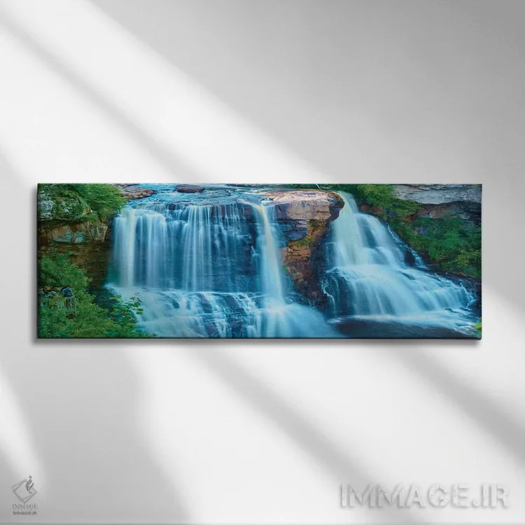 تابلو پانورامای آبشار II اثر جیمز مکلافلین - نمای روبهرو روی دیوار