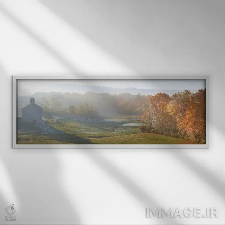 تابلو مزرعه و روستا VII اثر جیمز مکلافلین - نمای قابدار سفید