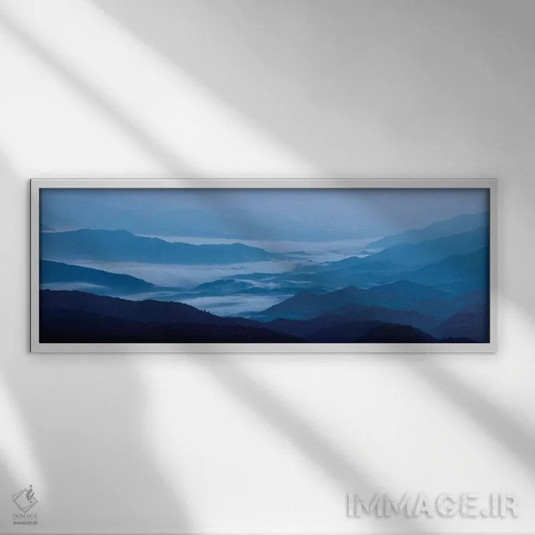 تابلو کوهستان مهآلود VIII اثر جیمز مکلافلین - نمای قابدار سفید