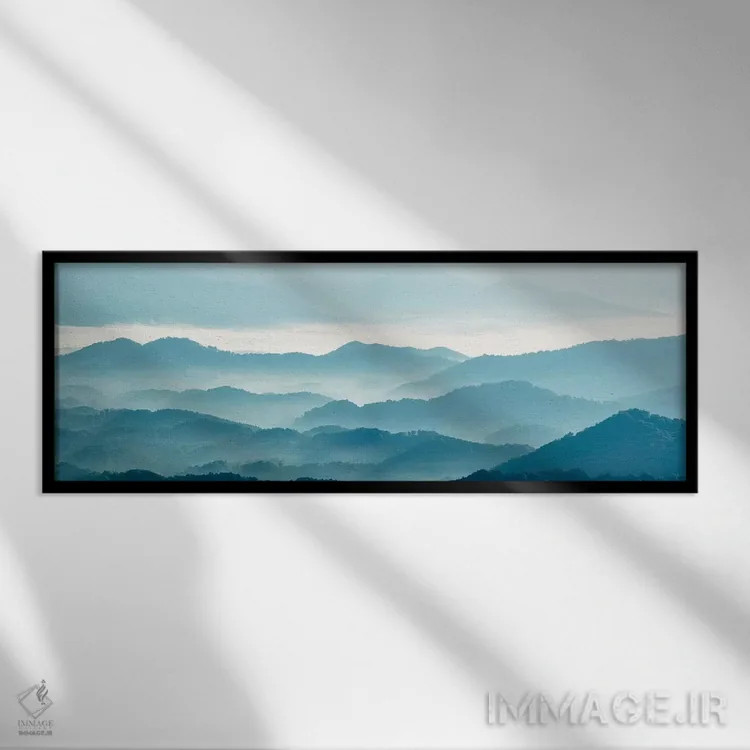 تابلو کوهستان مهآلود X اثر جیمز مکلافلین - نمای قابدار مشکی