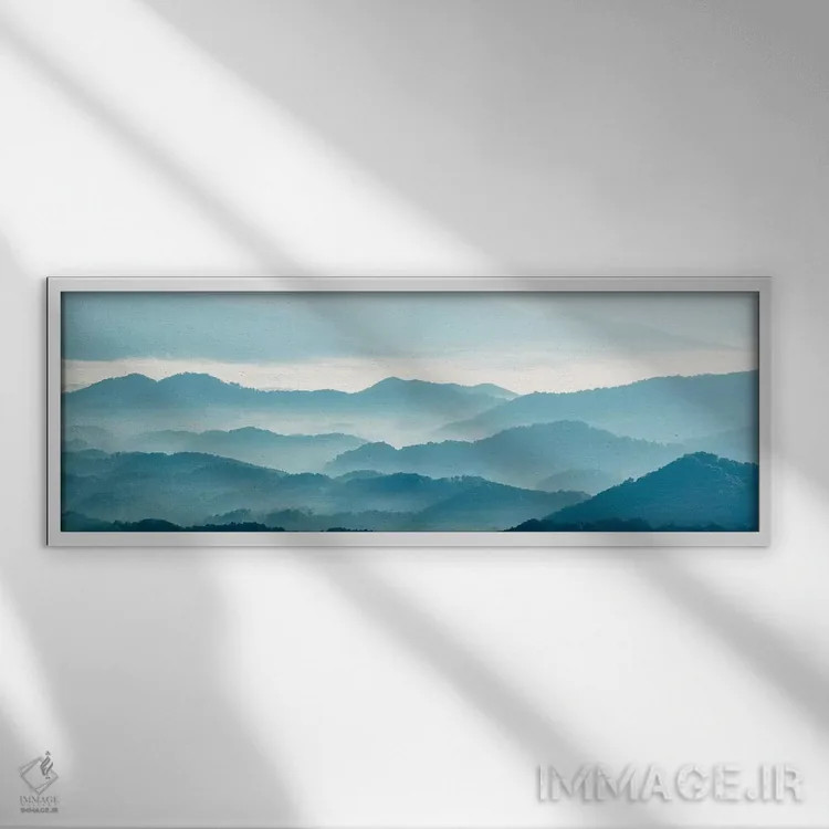 تابلو کوهستان مهآلود X اثر جیمز مکلافلین - نمای قابدار سفید