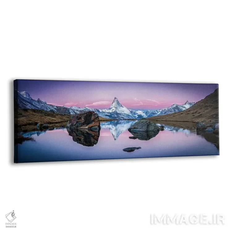 تابلو پانورامای دریاچه استلیزی و کوه ماترهورن در زمستان (سوئیس) اثر یان بکه - نمای پرسپکتیو محصول