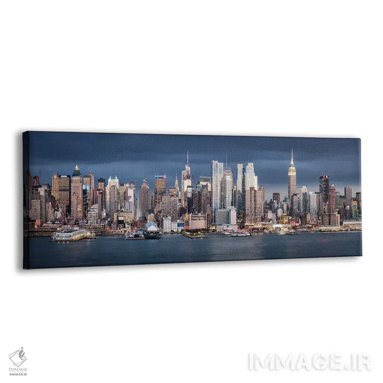 تابلو چشمانداز پانورامای آسماننمای منهتن در امتداد رود هادسون اثر یان بکه - نمای پرسپکتیو محصول