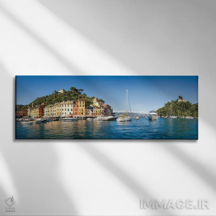 تابلو Liguria, Italy,نمای پانوراما از پورتوفینو، لیگوریا، ایتالیا اثر یان بکه - نمای روبهرو روی دیوار