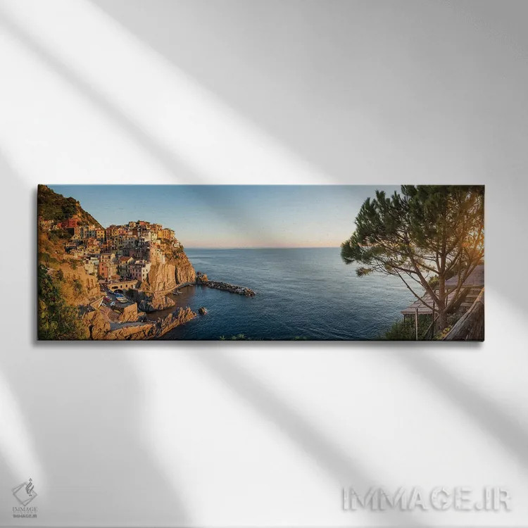 تابلو Cinque Terre Coast, Italy,نمای پانوراما از مانارولا، ساحل چینکو تره، ایتالیا اثر یان بکه - نمای روبهرو روی دیوار