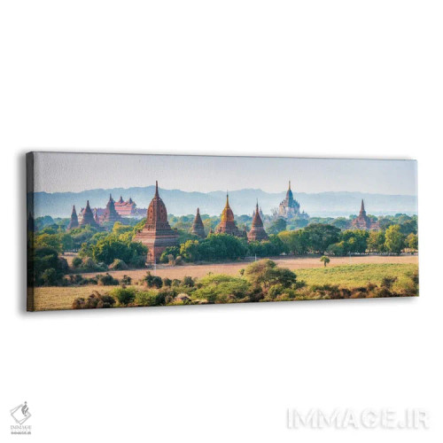 تابلو Myanmar,نمای پانوراما از معابد در باگان قدیم، میانمار اثر یان بکه - نمای پرسپکتیو محصول