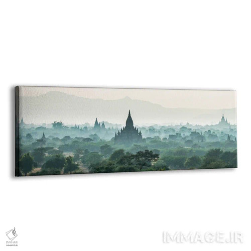 تابلو Myanmar,مه صبحگاهی بر فراز معابد باگان، میانمار اثر یان بکه - نمای پرسپکتیو محصول