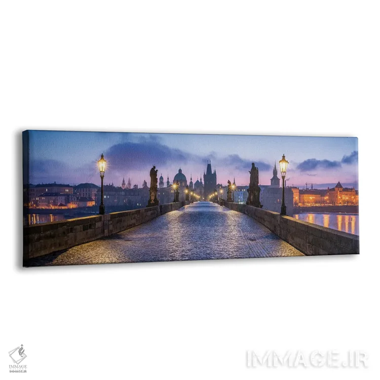 تابلو Czech Republic,نمای پانوراما از پل چارلز در پراگ هنگام غروب، جمهوری چک اثر یان بکه - نمای پرسپکتیو محصول