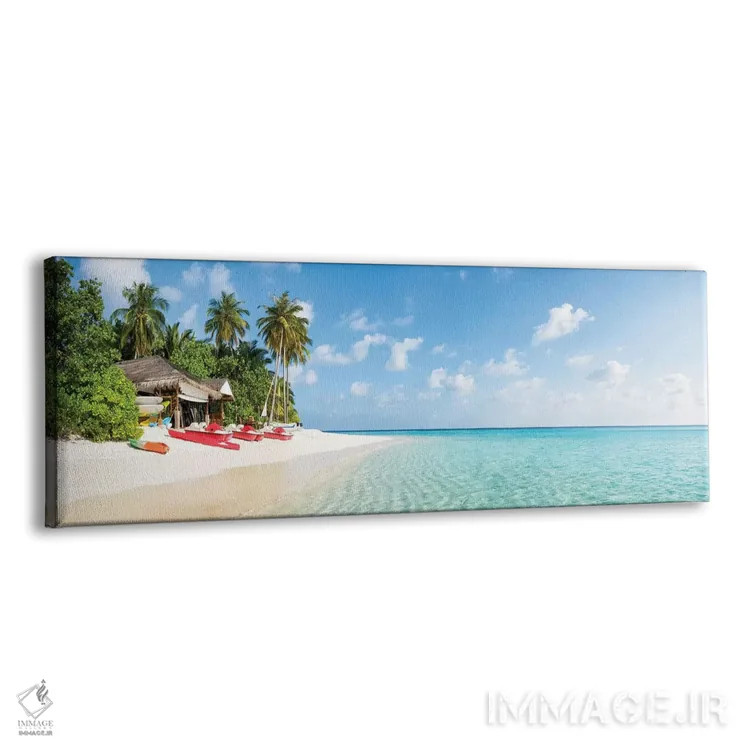 تابلو پانورامای ساحل گرمسیری در مالدیو اثر یان بکه - نمای پرسپکتیو محصول