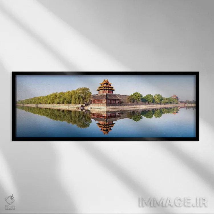 تابلو برج دیدبانی شهر ممنوعه در پکن اثر یان بکه - نمای قابدار مشکی