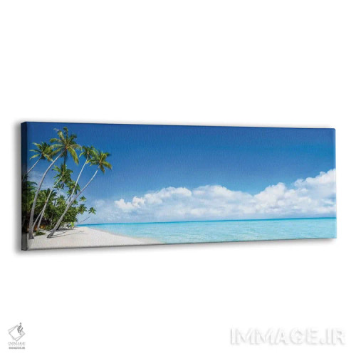تابلو پانورامای ساحل در آتول بورا بورا اثر یان بکه - نمای پرسپکتیو محصول