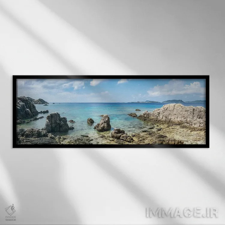 تابلو Tokashiki Island, Okinawa,ساحل هیجویشی، جزیره توکاشیکی، اوکیناوا اثر یان بکه - نمای قابدار مشکی