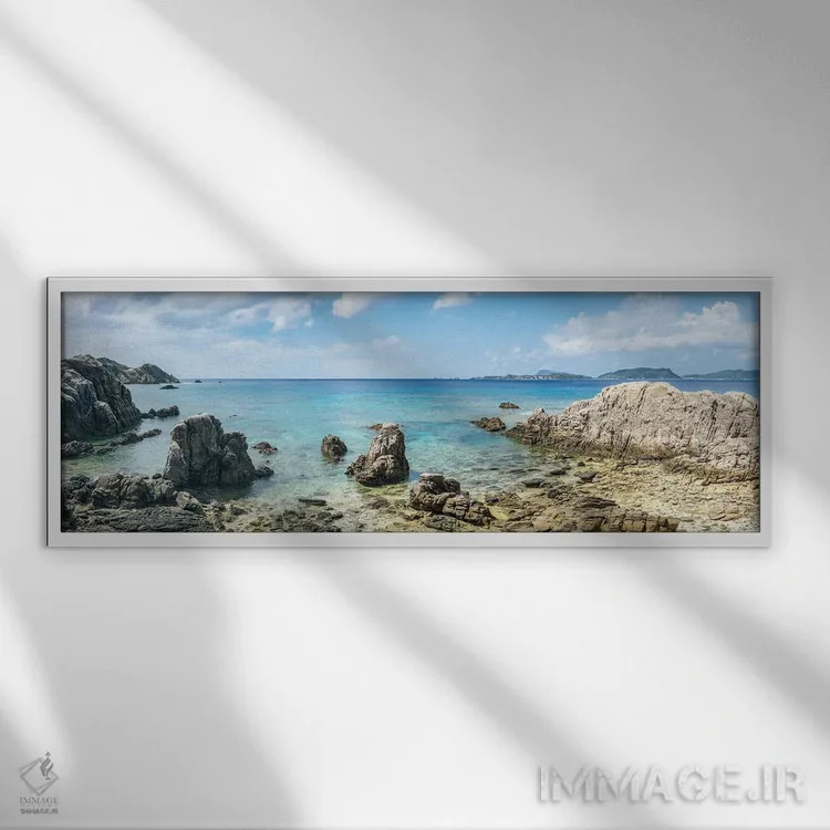 تابلو Tokashiki Island, Okinawa,ساحل هیجویشی، جزیره توکاشیکی، اوکیناوا اثر یان بکه - نمای قابدار سفید