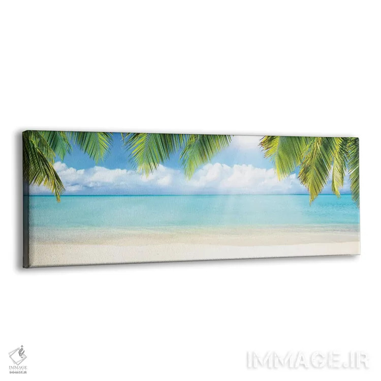 تابلو ساحل استوایی با شن سفید و دریای فیروزهای اثر یان بکه - نمای پرسپکتیو محصول
