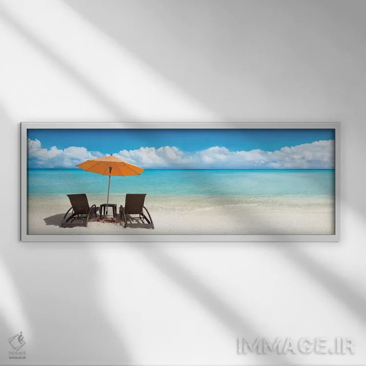 تابلو تعطیلات تابستانی در ساحل اثر یان بکه - نمای قابدار سفید