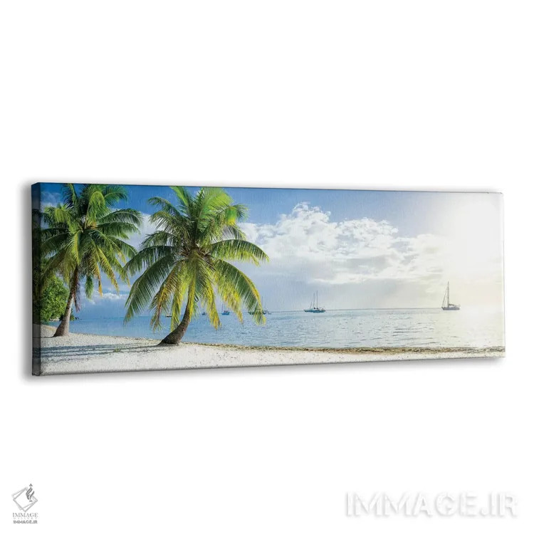 تابلو پانورامای ساحل در دریای جنوب روی جزیره بورا بورا اثر یان بکه - نمای پرسپکتیو محصول