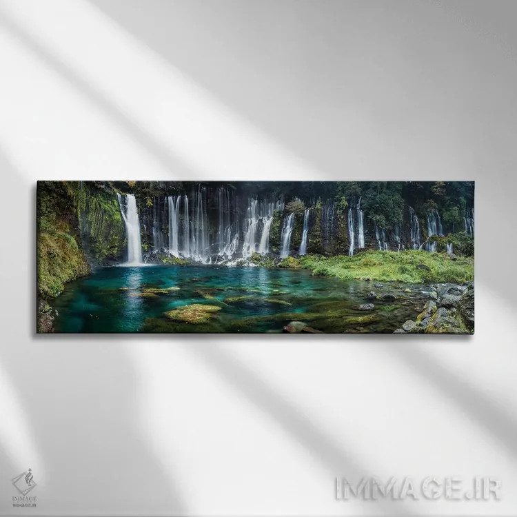 تابلو Fujinomiya, Shizuoka Prefecture, Japan,آبشار شیرایتو، فوجینومیا، استان شیزوئوکا، ژاپن اثر یان بکه - نمای روبهرو روی دیوار