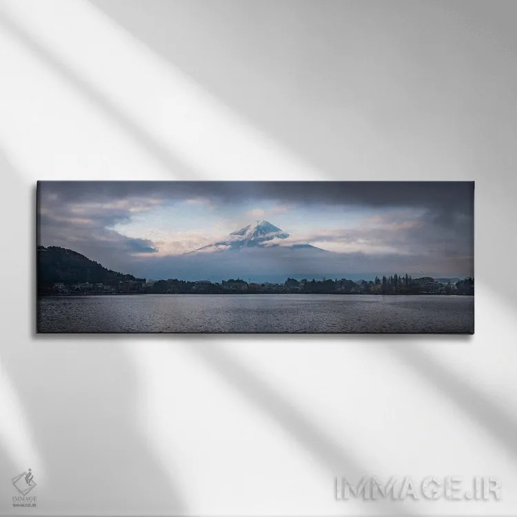 تابلو کوه فوجی در دریاچه کاواگوچیکو اثر یان بکه - نمای روبهرو روی دیوار