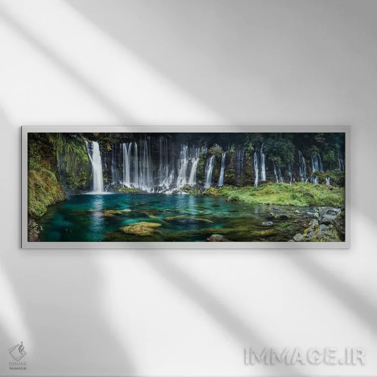 تابلو Fujinomiya, Shizuoka Prefecture, Japan,آبشار شیرایتو، فوجینومیا، استان شیزوئوکا، ژاپن اثر یان بکه - نمای قابدار سفید