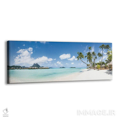 تابلو French Polynesia,پانورامای ساحل استوایی در بورا بورا، پلینزی فرانسه اثر یان بکه - نمای پرسپکتیو محصول