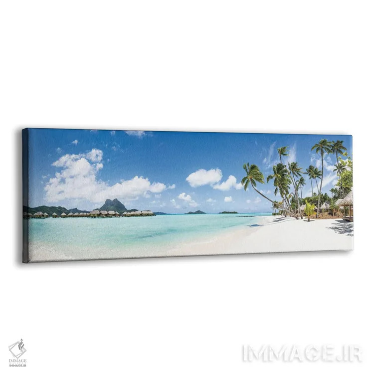 تابلو French Polynesia,پانورامای ساحل استوایی در بورا بورا، پلینزی فرانسه اثر یان بکه - نمای پرسپکتیو محصول