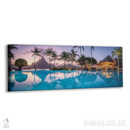 تابلو French Polynesia,منظره غروب کوه اوتِمانو در بورا بورا، پلینزی فرانسه اثر یان بکه - نمای پرسپکتیو محصول