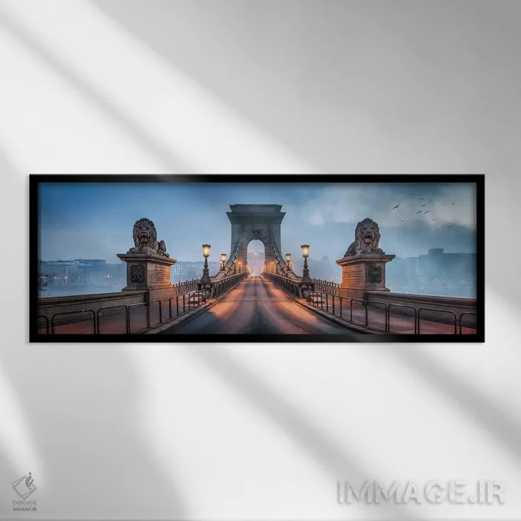 تابلو Hungary,پانورامای پل زنجیرهای سچنی در بوداپست، مجارستان اثر یان بکه - نمای قابدار مشکی